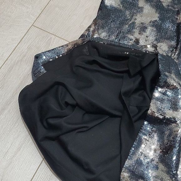 ANDREA BEHAR (Boston Proper) SPARKLING HOLIDAY/PARTY DRESS, Sz 10, Black-Silver - Picture 7 of 13